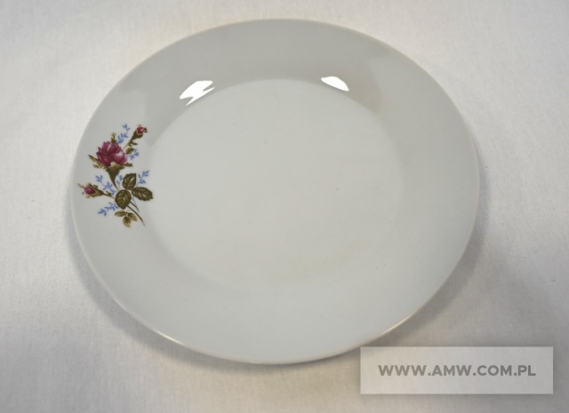 Talerz porcelanowy płytki z różą 